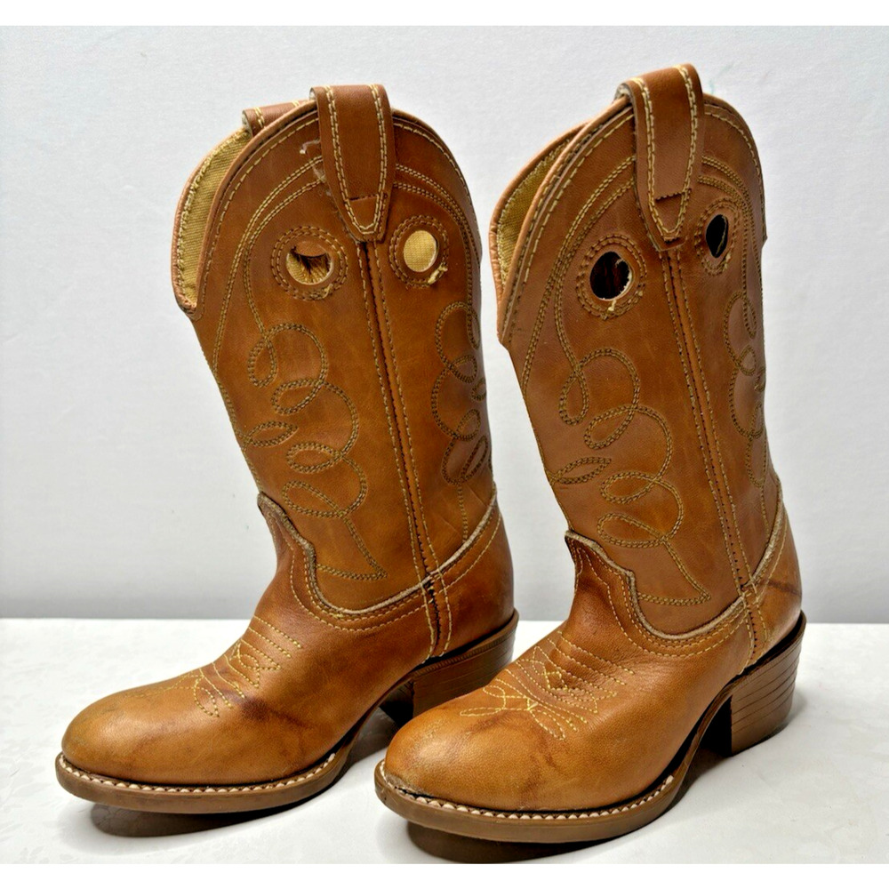 Dingo Kids Tan Toe Western Cowboy Boot Unisex 9.5